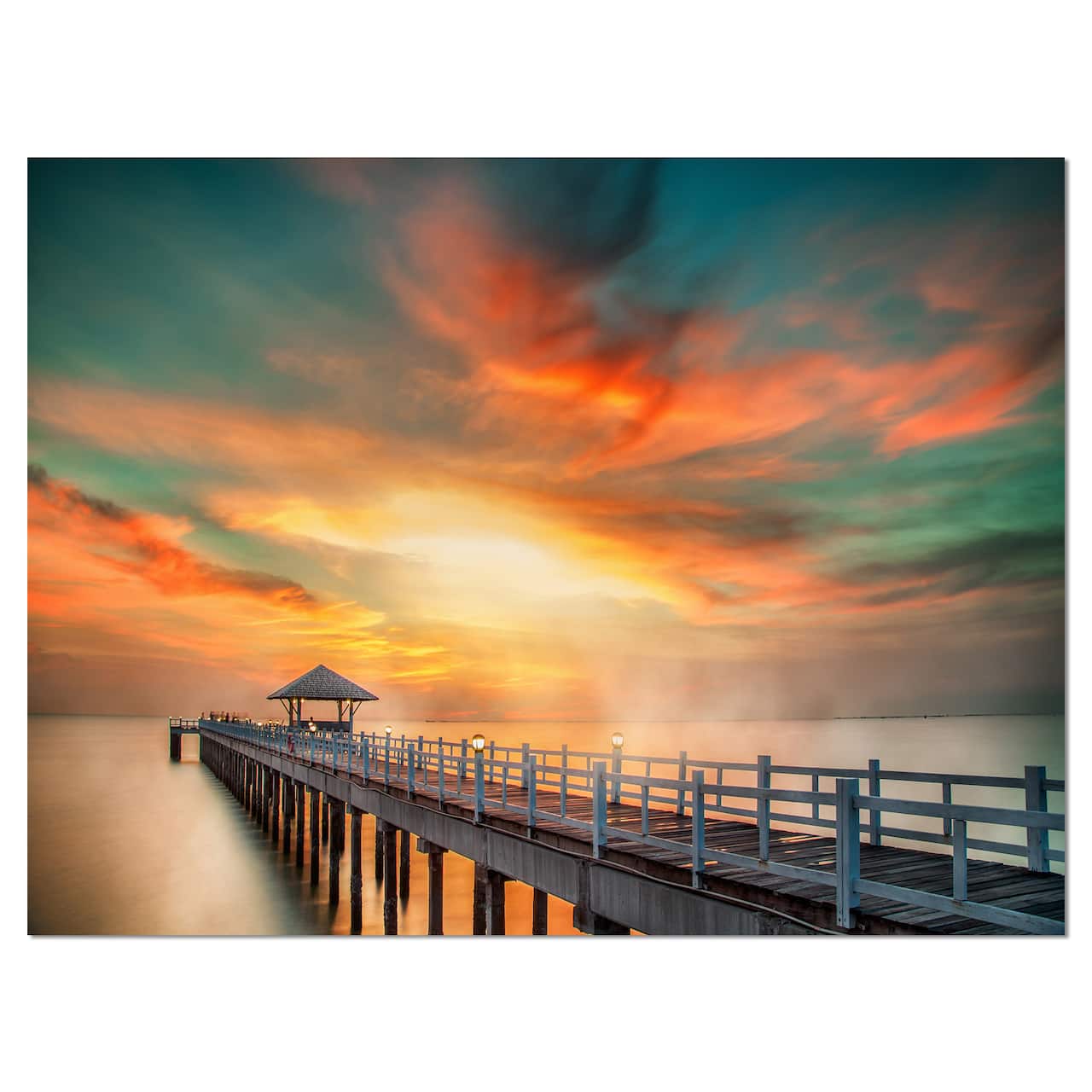 Designart - Wooden Pier - Landscape Photo Canvas Art Print